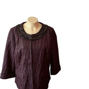 Chico's Purple Blazer with Black Trim